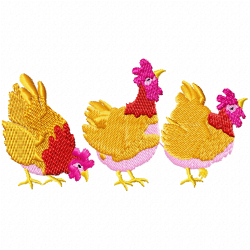 Chickens And Roosters Embroidery Design 12 Chickens And Roosters Embroidery Design 12